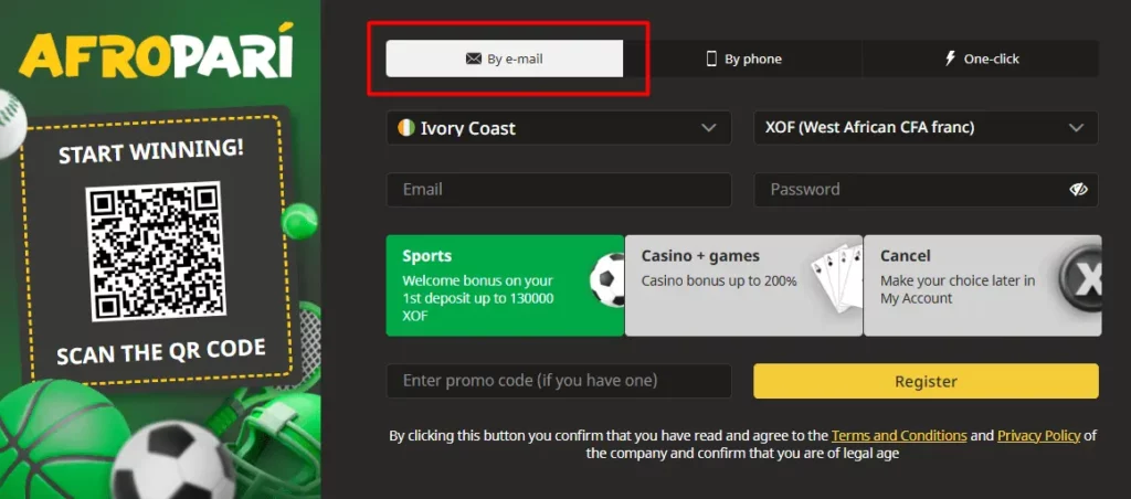 Inscription Afropari