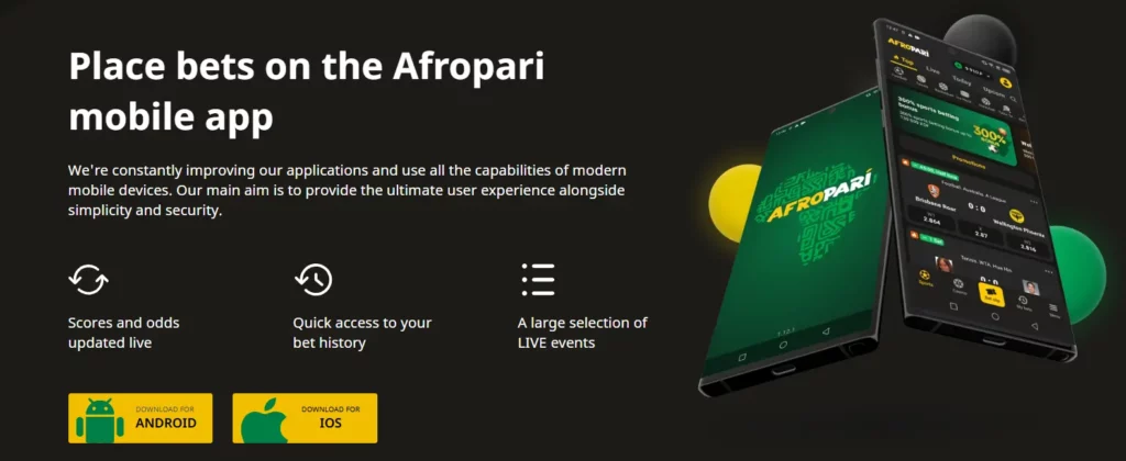 Application mobile Afropari
